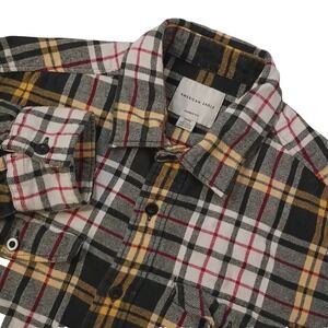 American Eagle Flannel Shirt Mens Small Plaid Double Pockets Workshirt Outdoors